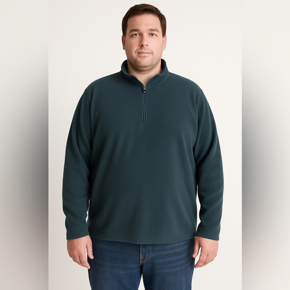 Old Navy Men’s Quarter‎ Zip Fleece Pullover • XXL • Dark Teal Soft Microfleece